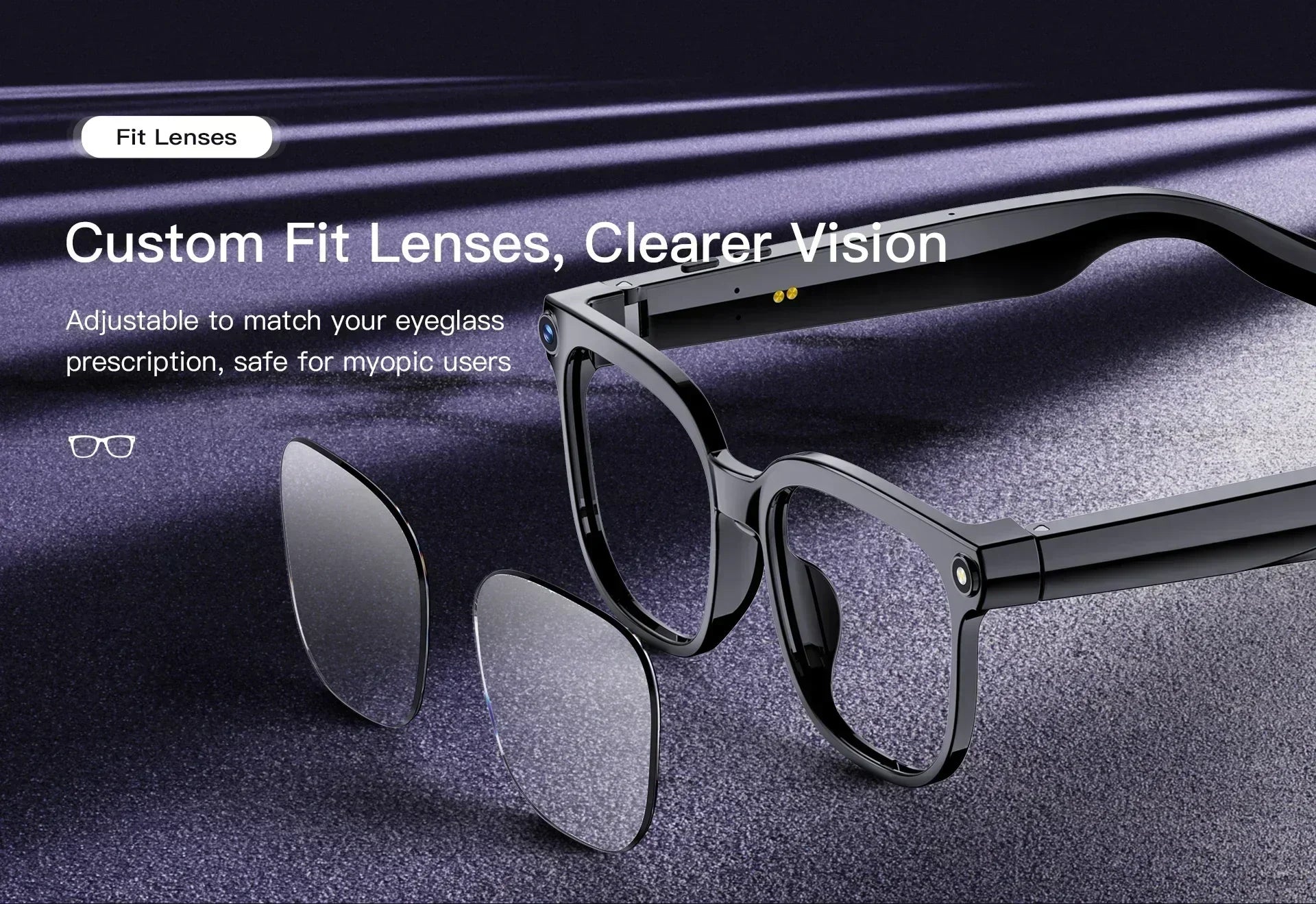 AI Smart Assistant Smart Glasses 2026 New IP65 Waterproof 800W HD Camera Support Photo Video Recording AI Translation Function