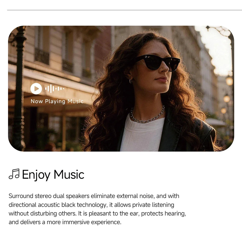2026 AI smart Glasses HD 800W Anti-shake Camera AI Dialogue Real-time Translation IP65waterproof Bluetooth Audio Smart Glasses
