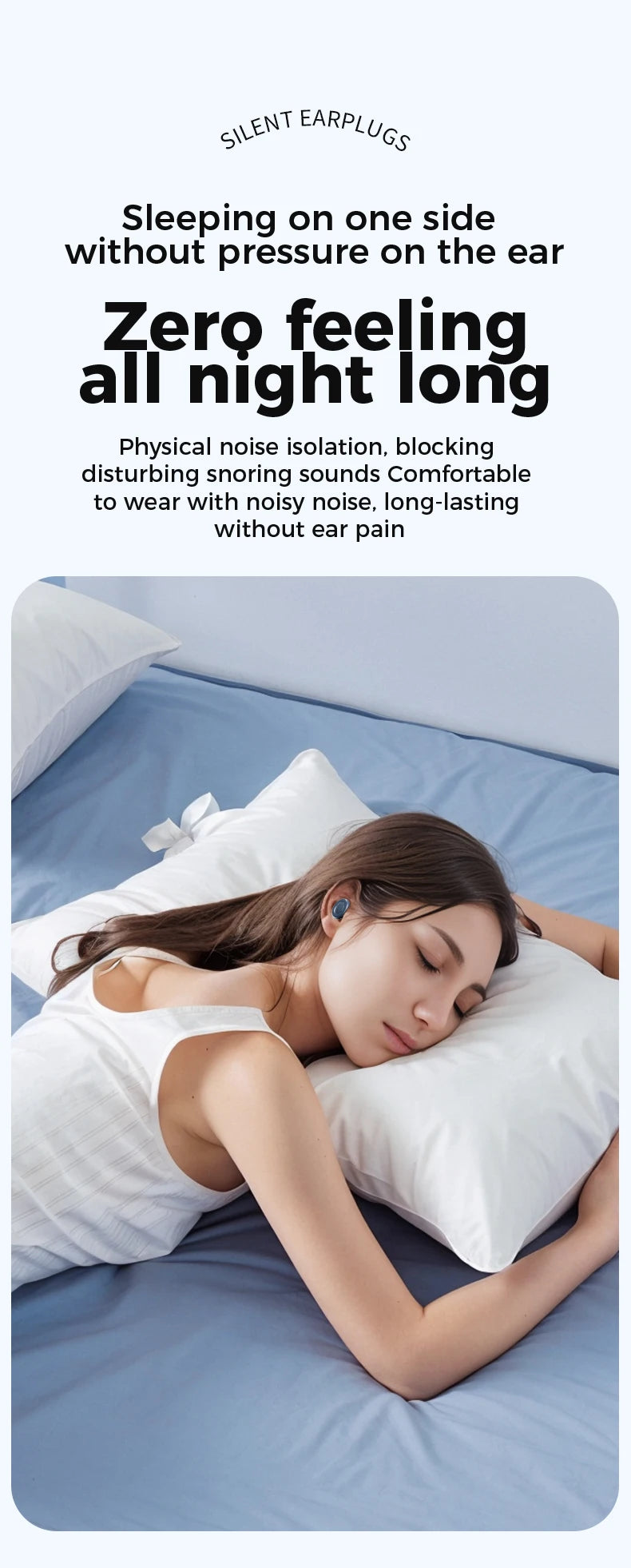 Silicone Ear Plugs for Sleeping 25dB Noise Cancelling Hearing Protection Reusable Earplugs for Sleep Focus Concerts Work Study