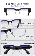 2026New AI Smart Glasses 120+Language Translation 800W Pixel Camera Video Music Player Call Business 8K Color Change Glasses Men