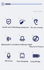 Earphone Clip Wireless Bluetooth Headphone Bone Conduction Headset High Quality TWS Auriculares Sport Noise Canceling With Mic
