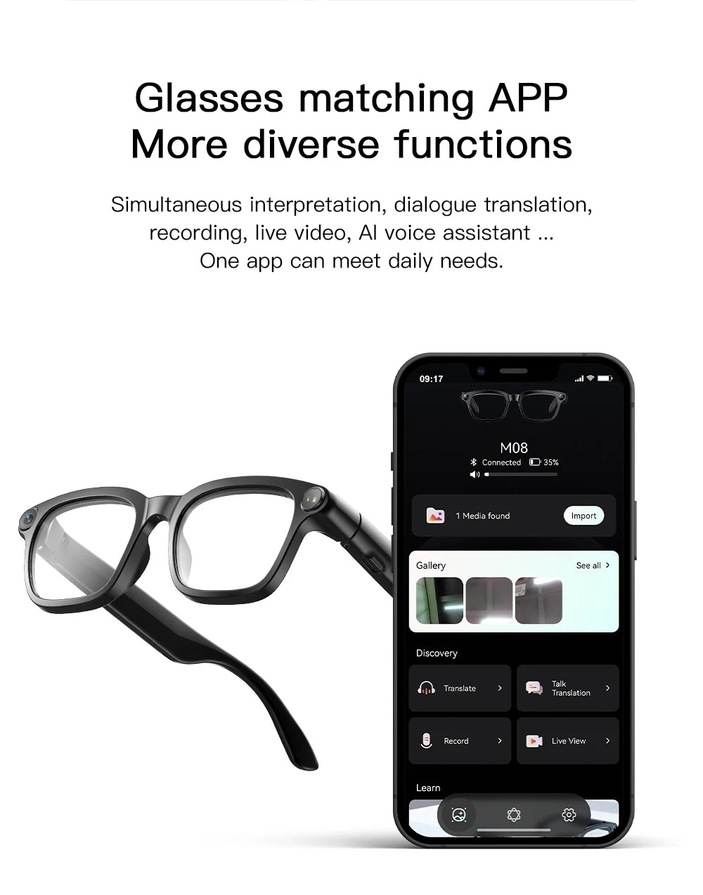 2026 New AI Smart Glasses 4K 800W Camera Photos&Video Bluetooth 5.4 &ENC ChatGPT Translation Glasses Music Sunglasses Womrn Men