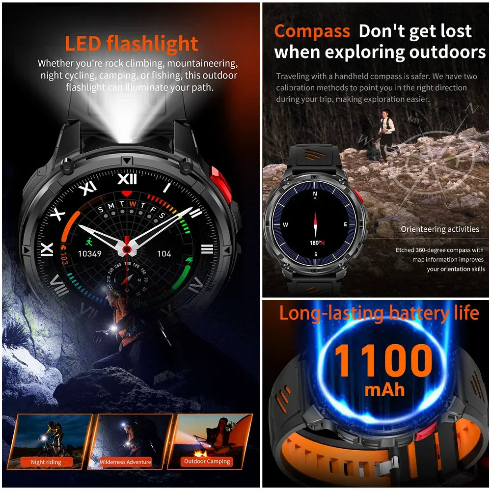 New T-Rex3 Ultra 1100mAh Battery Smart Watch GPS Track Compass IP69K Waterproof Sports tracker Outdoors Military Smartwatches
