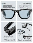 AI Smart Glasses with 8MP Camera Video Recording 100+ Languages Translation Sunglasses Bluetooth Call Music Play Men Women 2026
