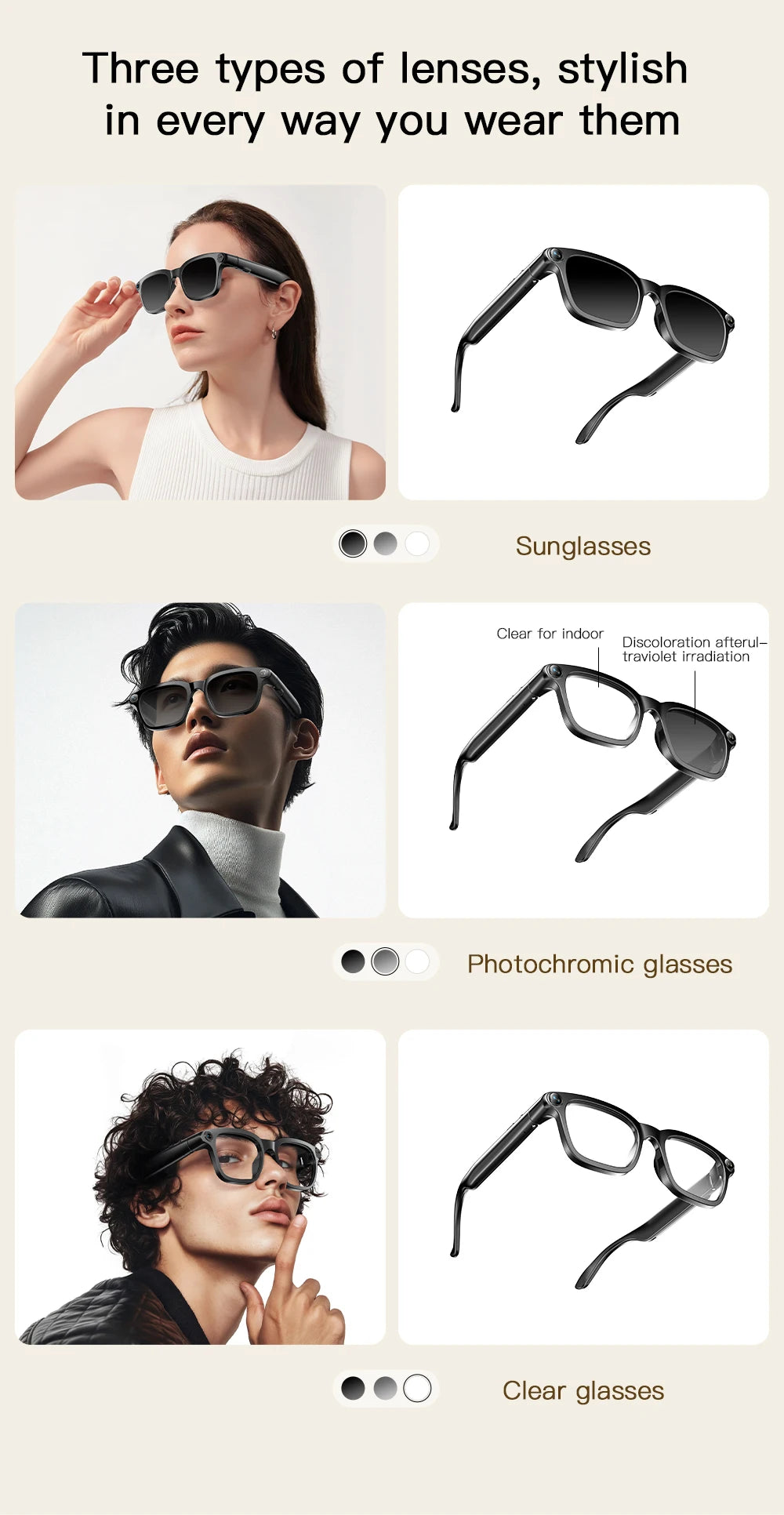 2026 New AI Smart Glasses 4K 800W Camera Photos&Video Bluetooth 5.4 &ENC ChatGPT Translation Glasses Music Sunglasses Womrn Men
