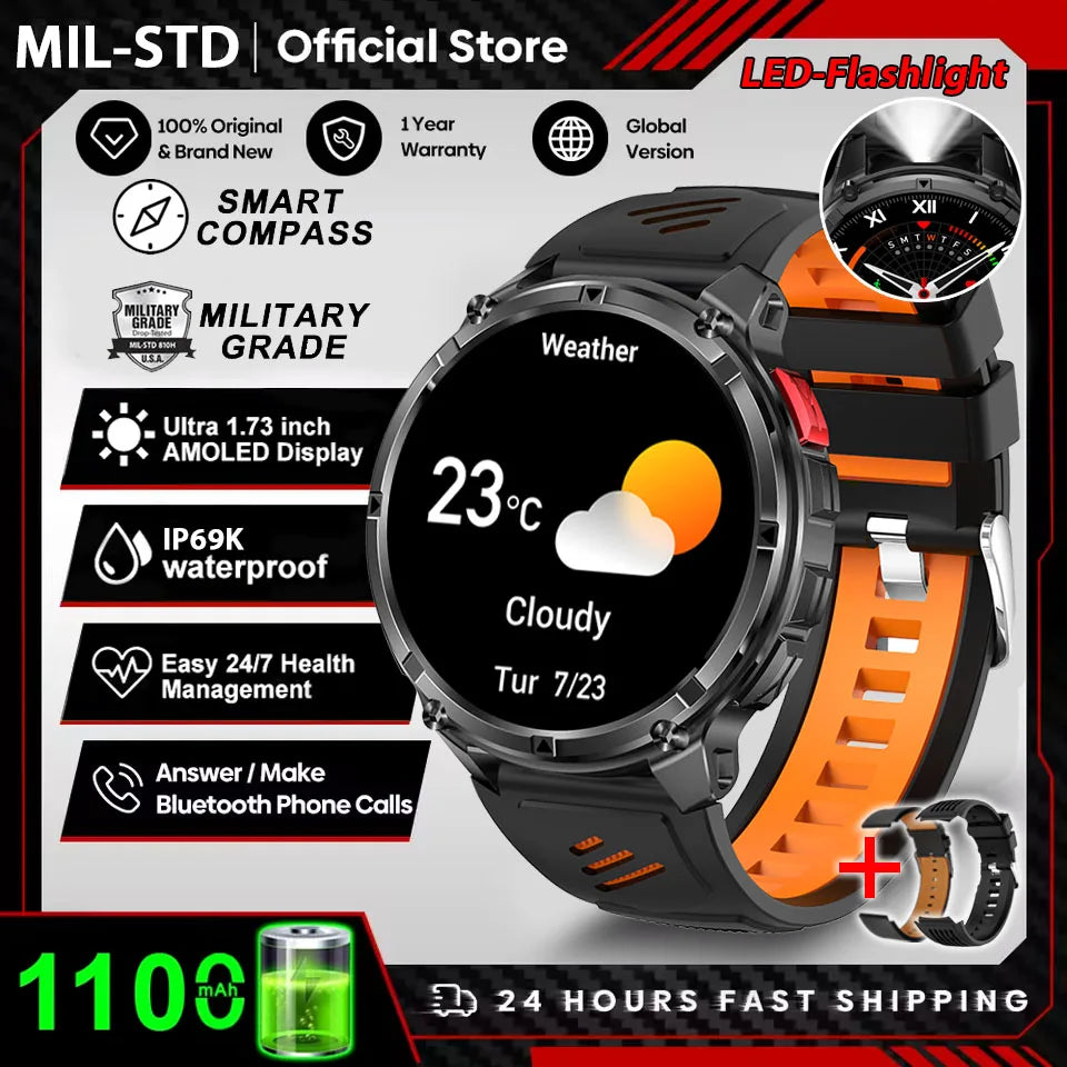 New T-Rex3 Ultra 1100mAh Battery Smart Watch GPS Track Compass IP69K Waterproof Sports tracker Outdoors Military Smartwatches