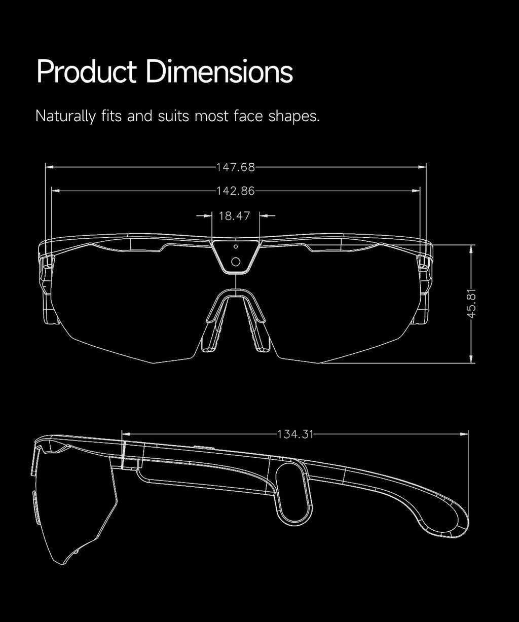 New AI smart glasses for outdoor cycling featuring an 800p camera and a compact, high-definition anti-shake action camera