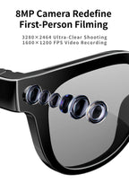 2026 AI Smart Glasses Translation Glasses 800W Pixel Camera Photo Video Recording WIFI Bluetooth 5.4 Waterproof Smart Sunglasses