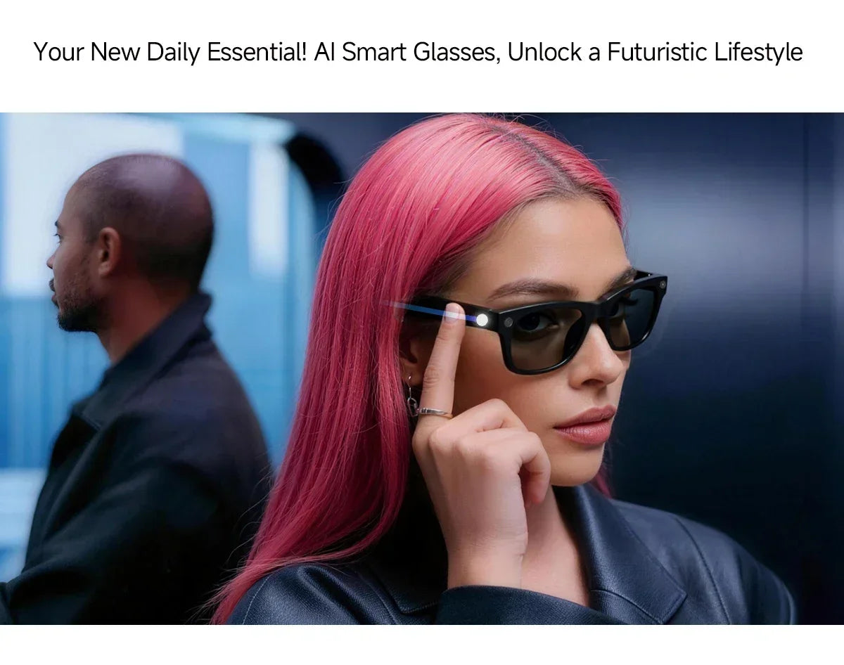 2026 AI smart Glasses HD 800W Anti-shake Camera AI Dialogue Real-time Translation IP65waterproof Bluetooth Audio Smart Glasses
