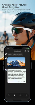 New AI smart glasses for outdoor cycling featuring an 800p camera and a compact, high-definition anti-shake action camera