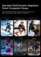 New AI smart glasses for outdoor cycling featuring an 800p camera and a compact, high-definition anti-shake action camera