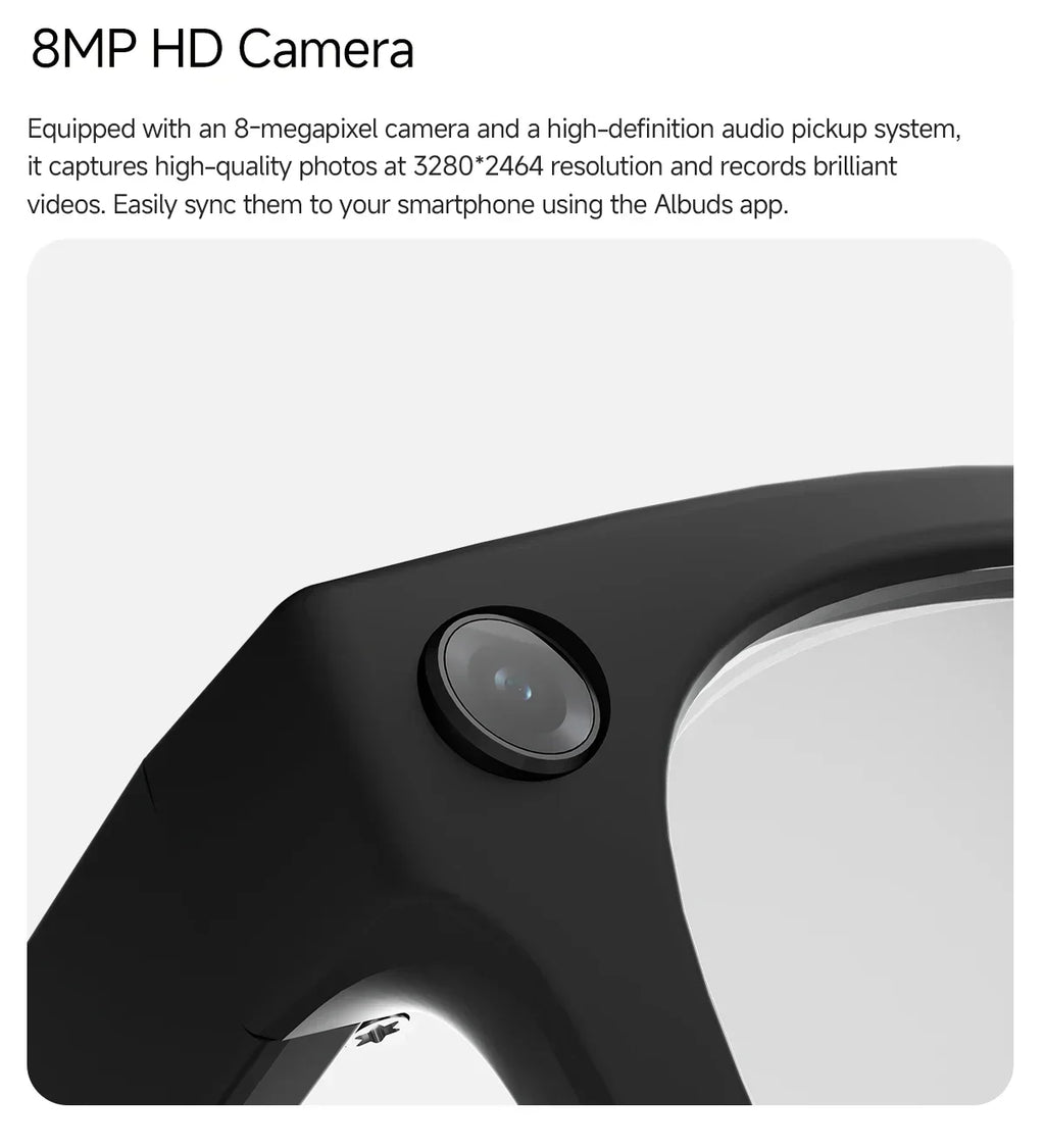 2026 AI smart Glasses HD 800W Anti-shake Camera AI Dialogue Real-time Translation IP65waterproof Bluetooth Audio Smart Glasses