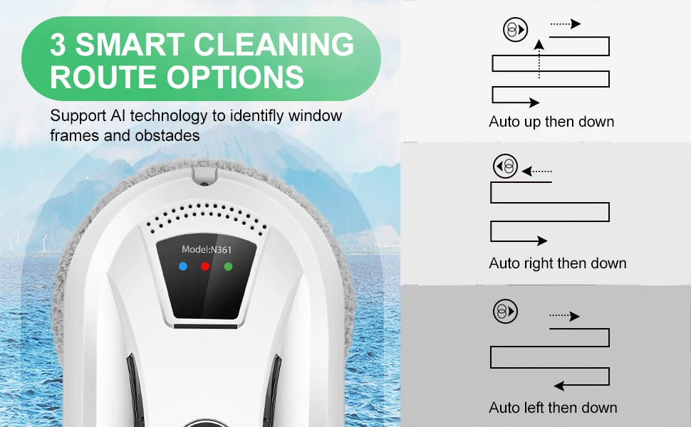 PuRuiKai Home Window Cleaning Robot Smart Window Glass Vacuum Cleaner One-key Glass Wall Cleaning Machine