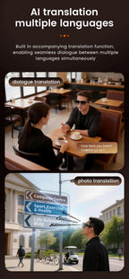 AI Smart Glasses 2026 New Model Built in 1300W HD Pixel Al Recognition AI Translation 320mAh Battery Wireless Calling Function