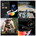 New AI smart glasses for outdoor cycling featuring an 800p camera and a compact, high-definition anti-shake action camera