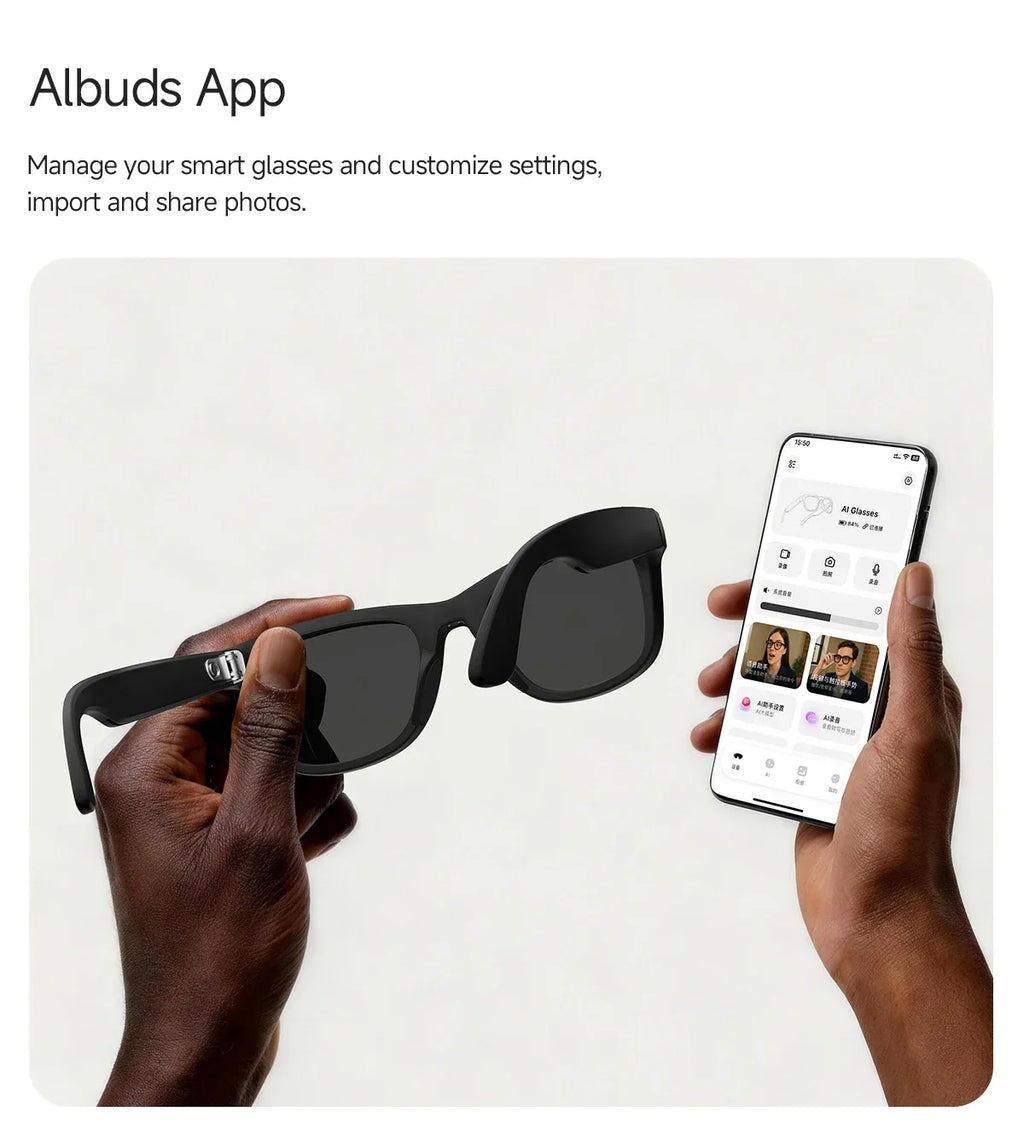 2026 AI smart Glasses HD 800W Anti-shake Camera AI Dialogue Real-time Translation IP65waterproof Bluetooth Audio Smart Glasses