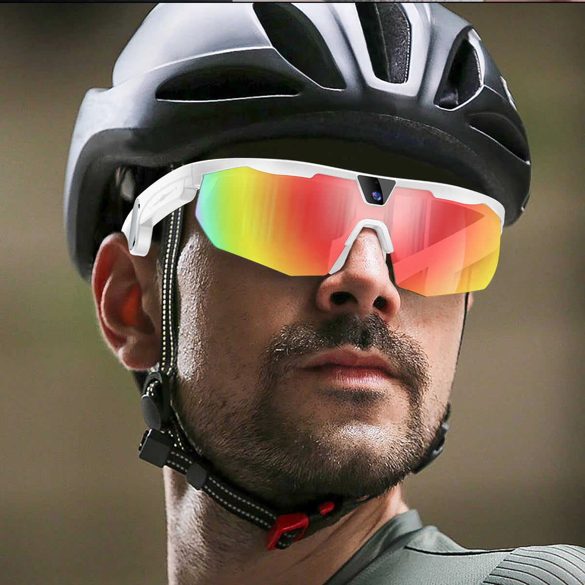 New AI smart glasses for outdoor cycling featuring an 800p camera and a compact, high-definition anti-shake action camera