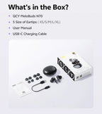 QCY MeloBuds N70 Adaptive ANC Wireless Earbuds Bluetooth 6.0 LDAC Hi-Res Audio 6 Mics Wireless Charging Earphones 50Hrs IPX5