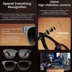 AI Smart Glasses 2026 New Model Built in 1300W HD Pixel Al Recognition AI Translation 320mAh Battery Wireless Calling Function