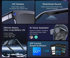 AI Smart Assistant Smart Glasses 2026 New IP65 Waterproof 800W HD Camera Support Photo Video Recording AI Translation Function
