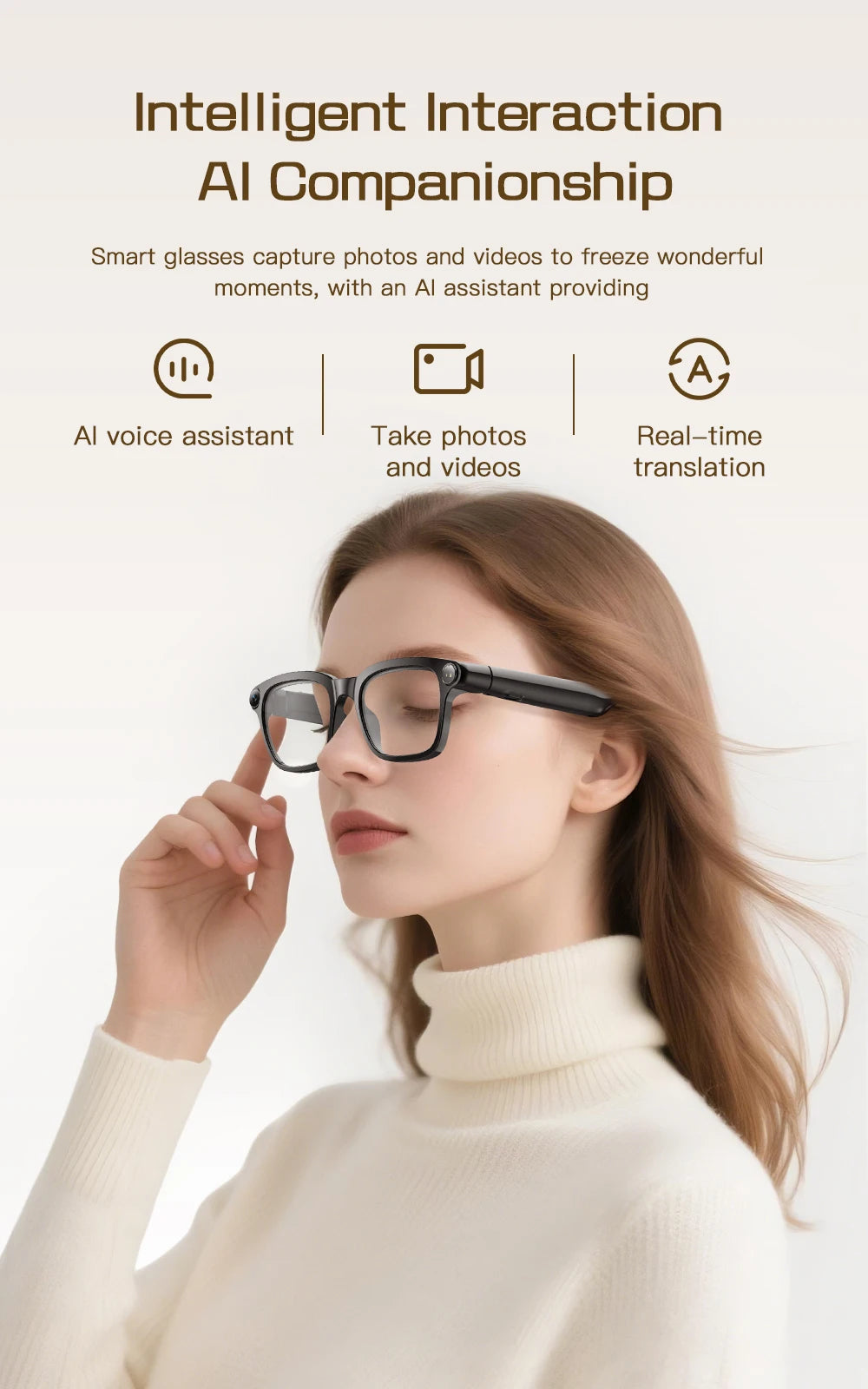 2026 New AI Smart Glasses 4K 800W Camera Photos&Video Bluetooth 5.4 &ENC ChatGPT Translation Glasses Music Sunglasses Womrn Men
