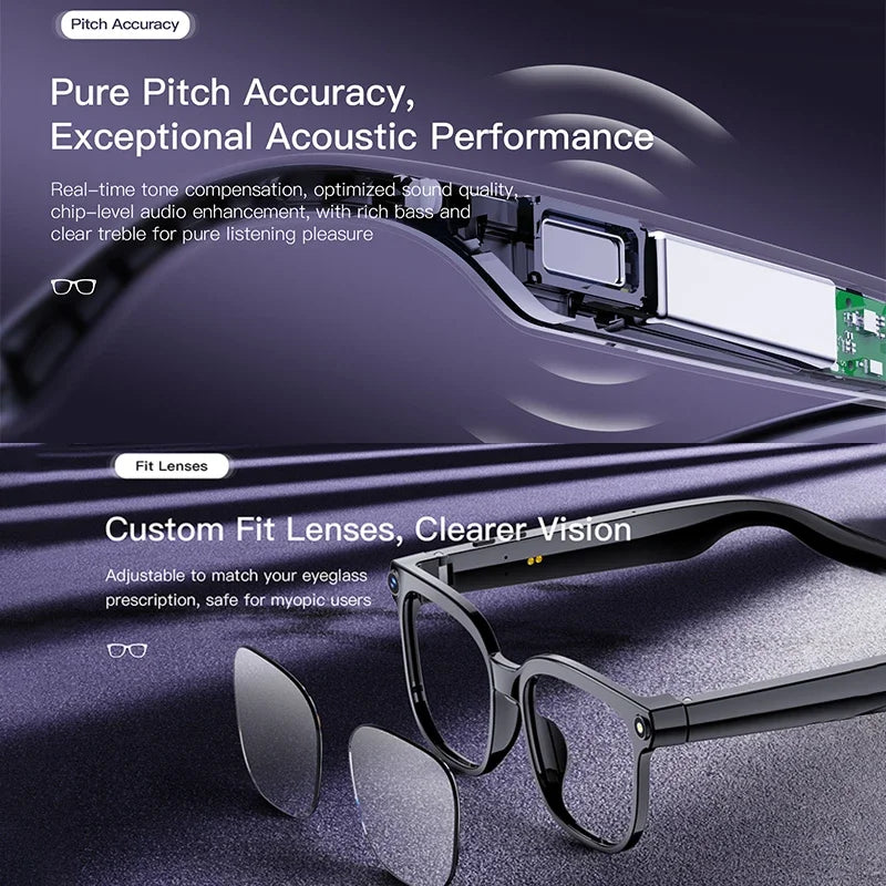AI Smart Assistant Smart Glasses 2026 New IP65 Waterproof 800W HD Camera Support Photo Video Recording AI Translation Function