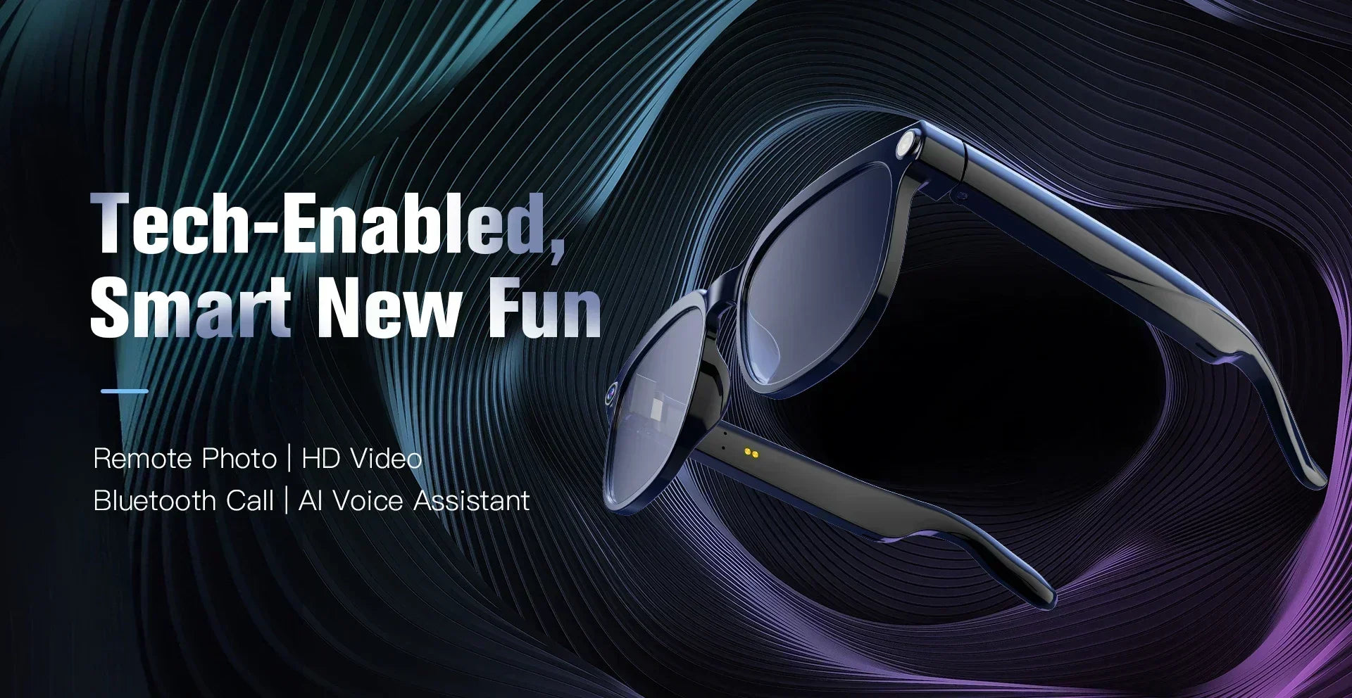 AI Smart Assistant Smart Glasses 2026 New IP65 Waterproof 800W HD Camera Support Photo Video Recording AI Translation Function