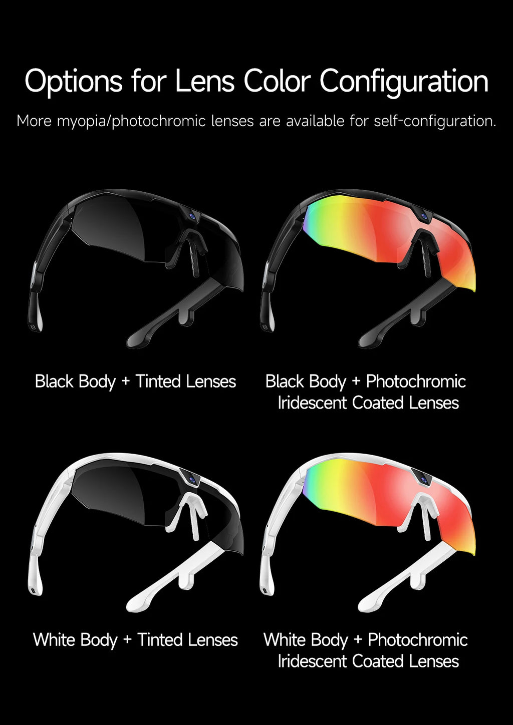 New AI smart glasses for outdoor cycling featuring an 800p camera and a compact, high-definition anti-shake action camera