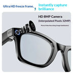 2025 AI Smart Glasses - 8MP Camera for First-Person Vlog, Voice Translation, Music & Calls, IP65 Waterproof, Ultra-Light